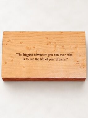 Mikutowski Woodworking Birdseye Maple & Bubinga Quote Keepsake Box USA
